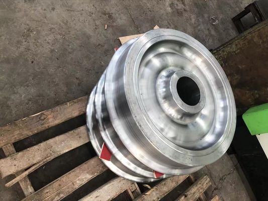Wear Resistant Steel Rail Wheels Powder Coating Surface 42CrMo 60E Material
